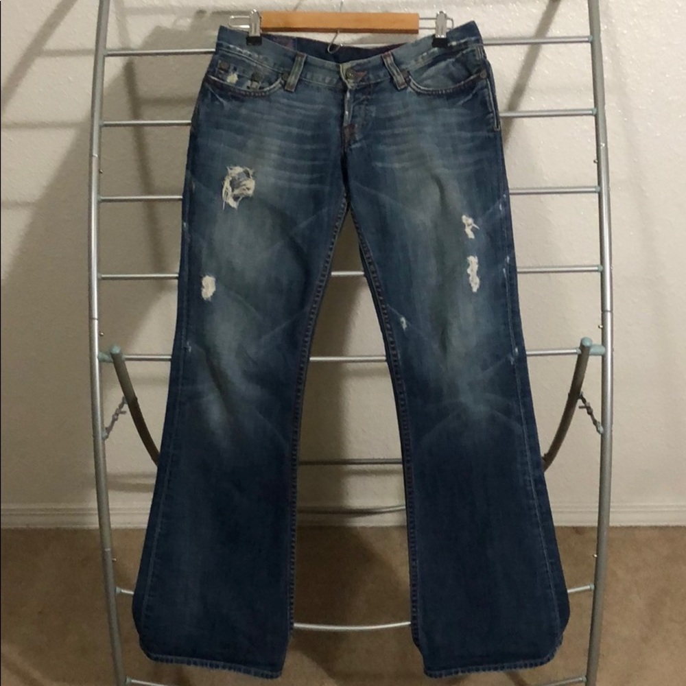 Lucky brand distressed bootcut jeans